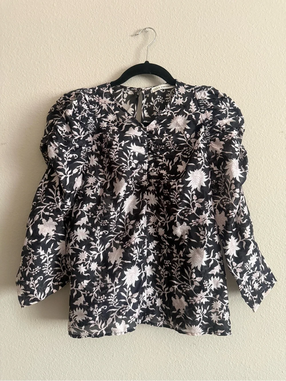 ULLA JOHNSON Posey Blouse in Midnight Size 4